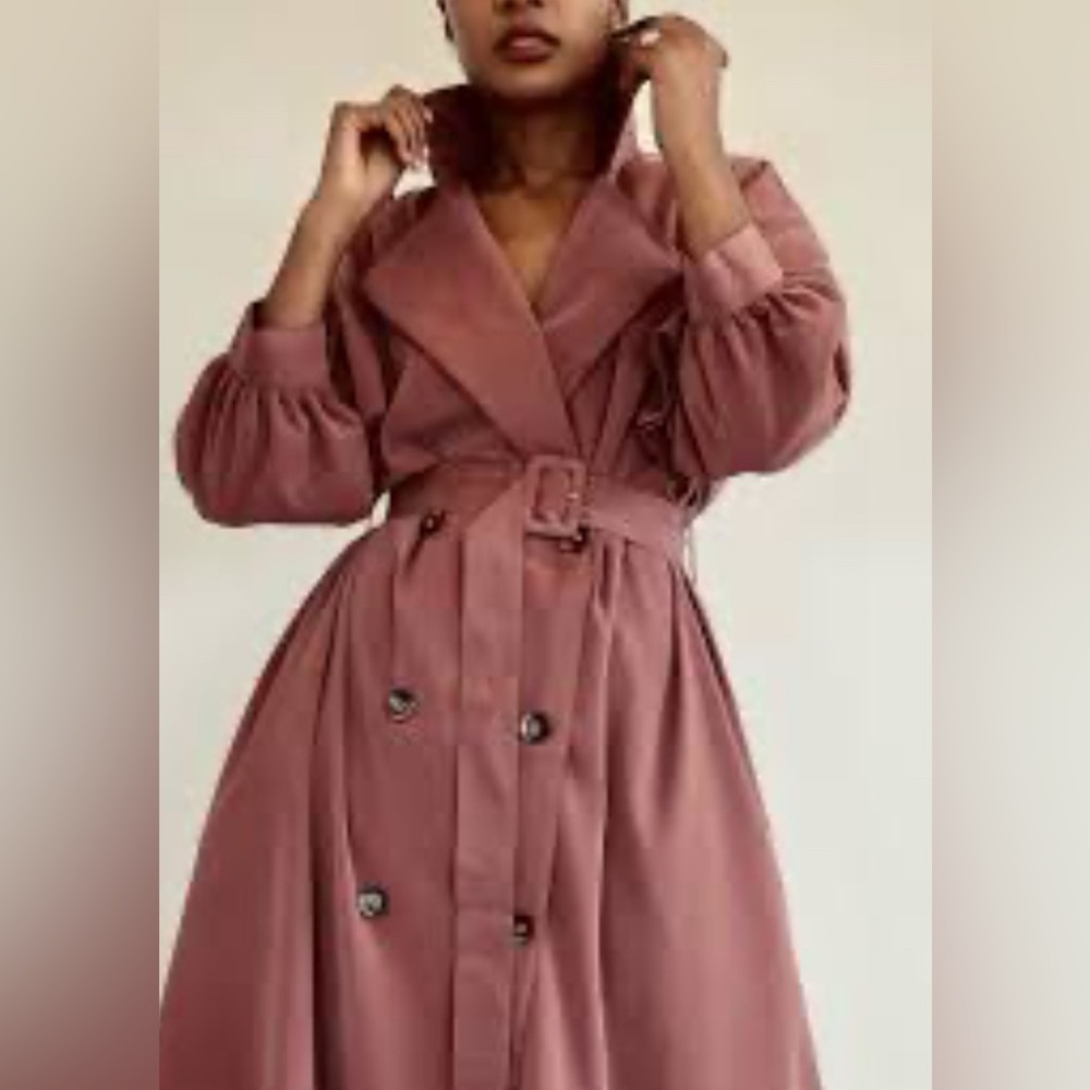 Lady by Ash Elegant Mauve Trench Coat - Picture 1 of 9